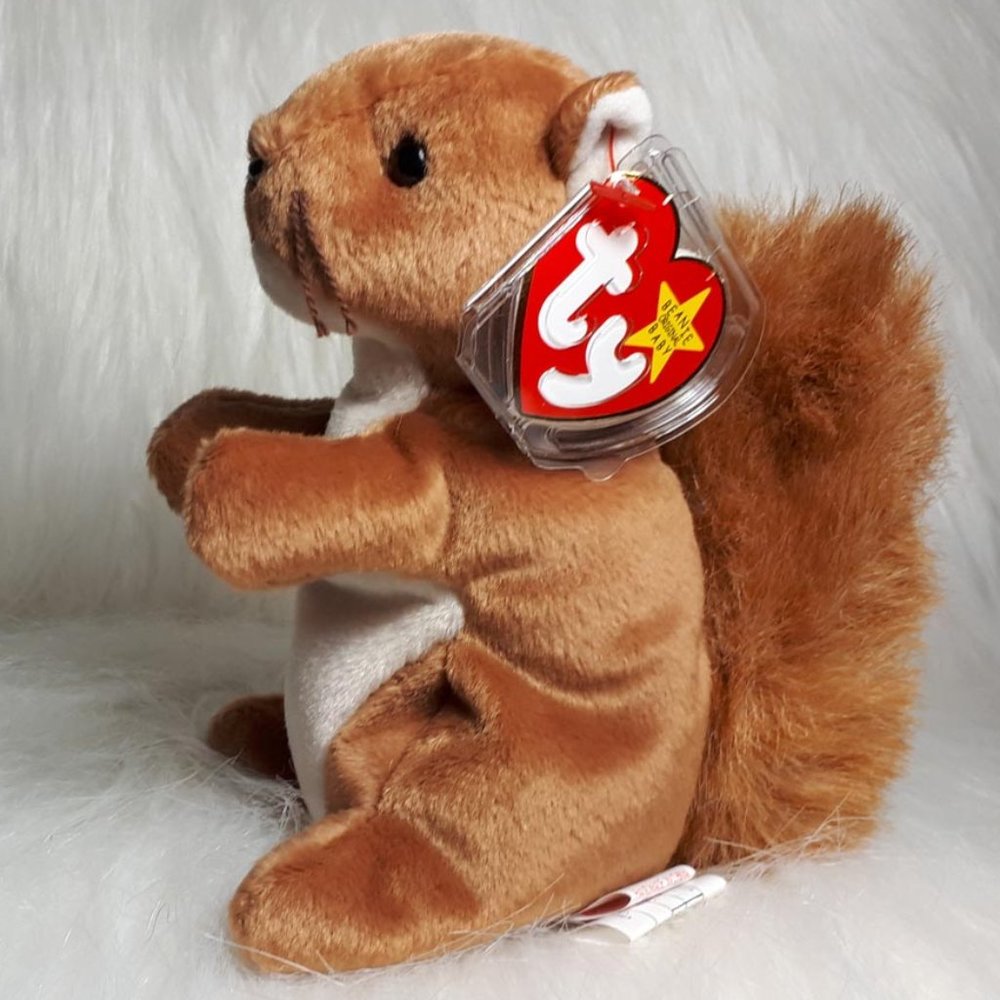 "Ty Beanie Baby" Nuts the Squirrel 1996. Rare NWT
